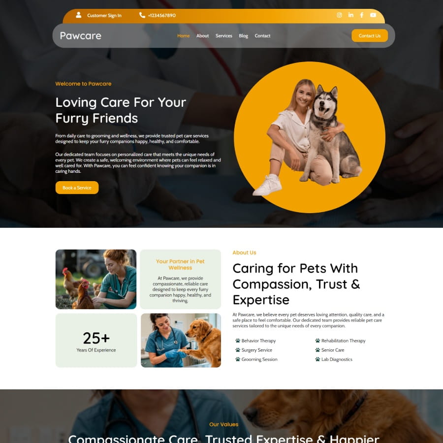Pawcare Theme Preview